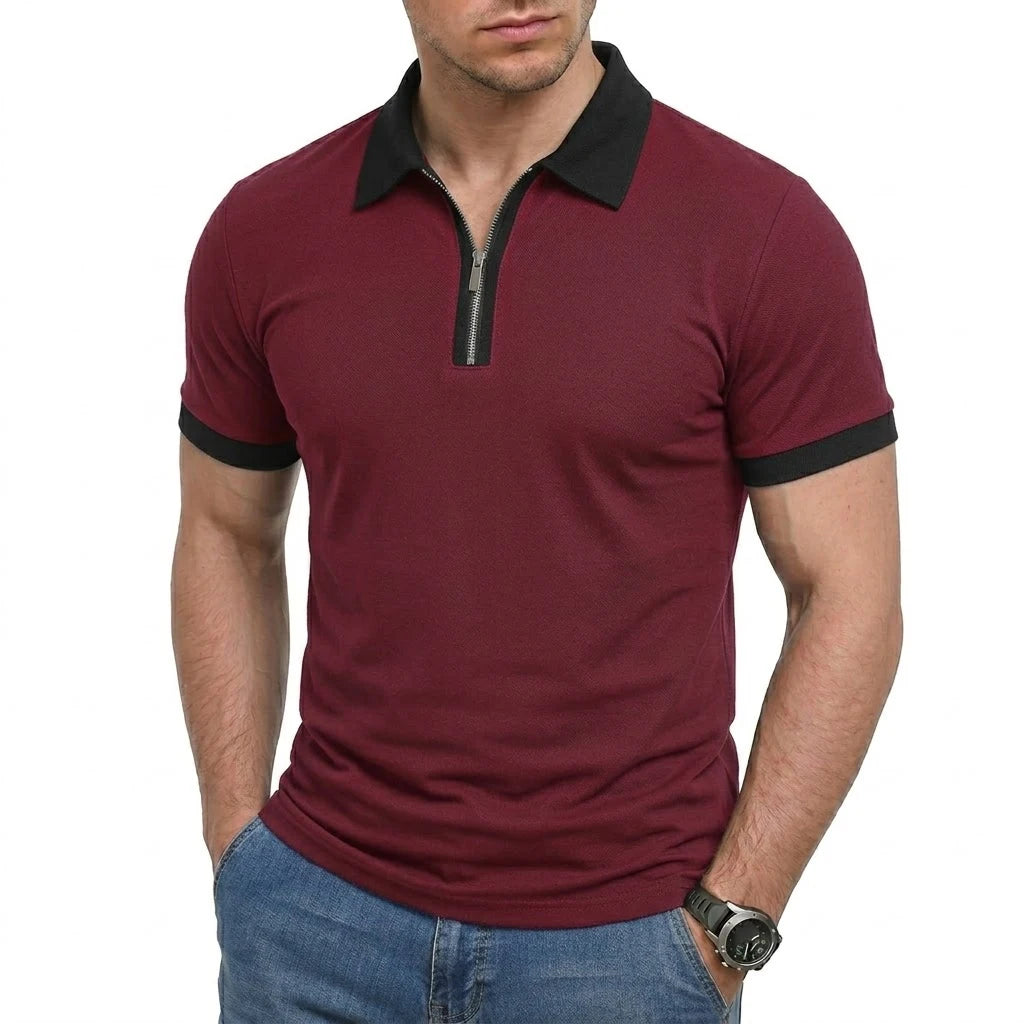 Jean et Marcel™ | Polo pour homme élégant avec fermeture zippée