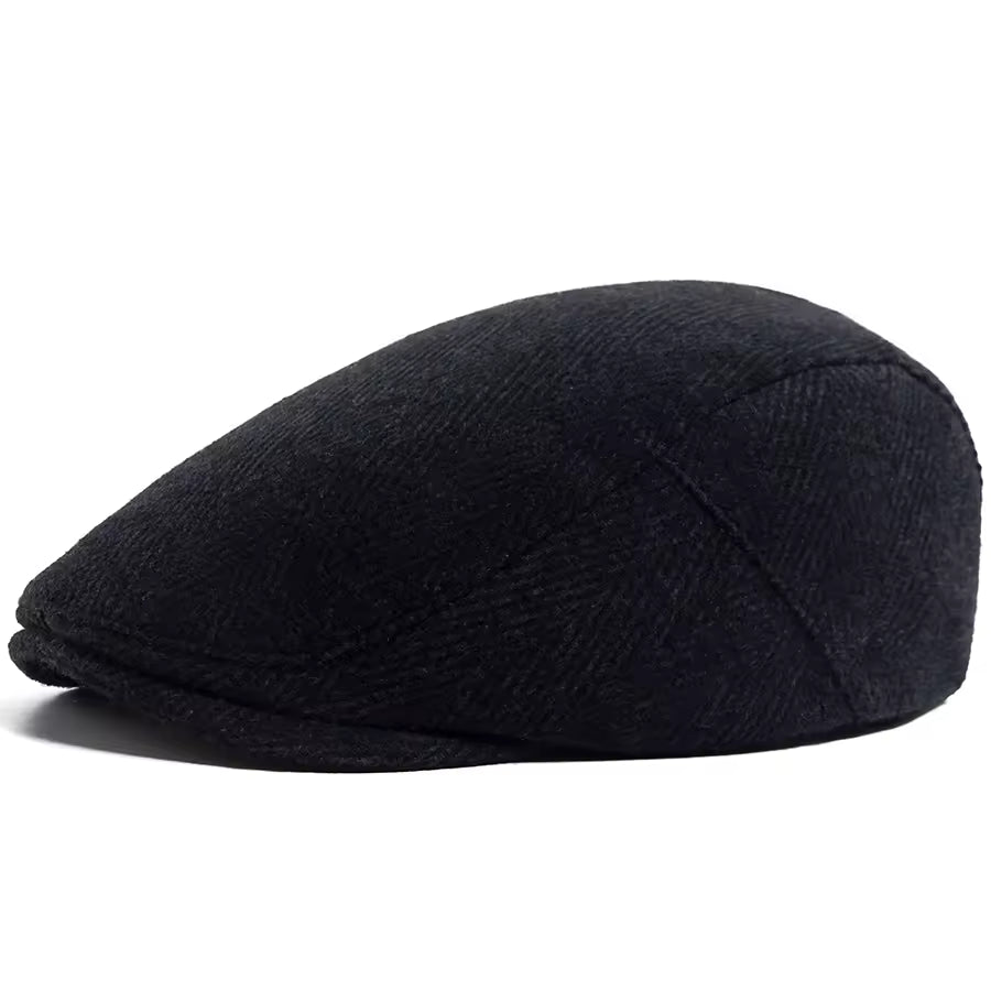 Casquette Plate en Laine à Chevrons Traditionnels