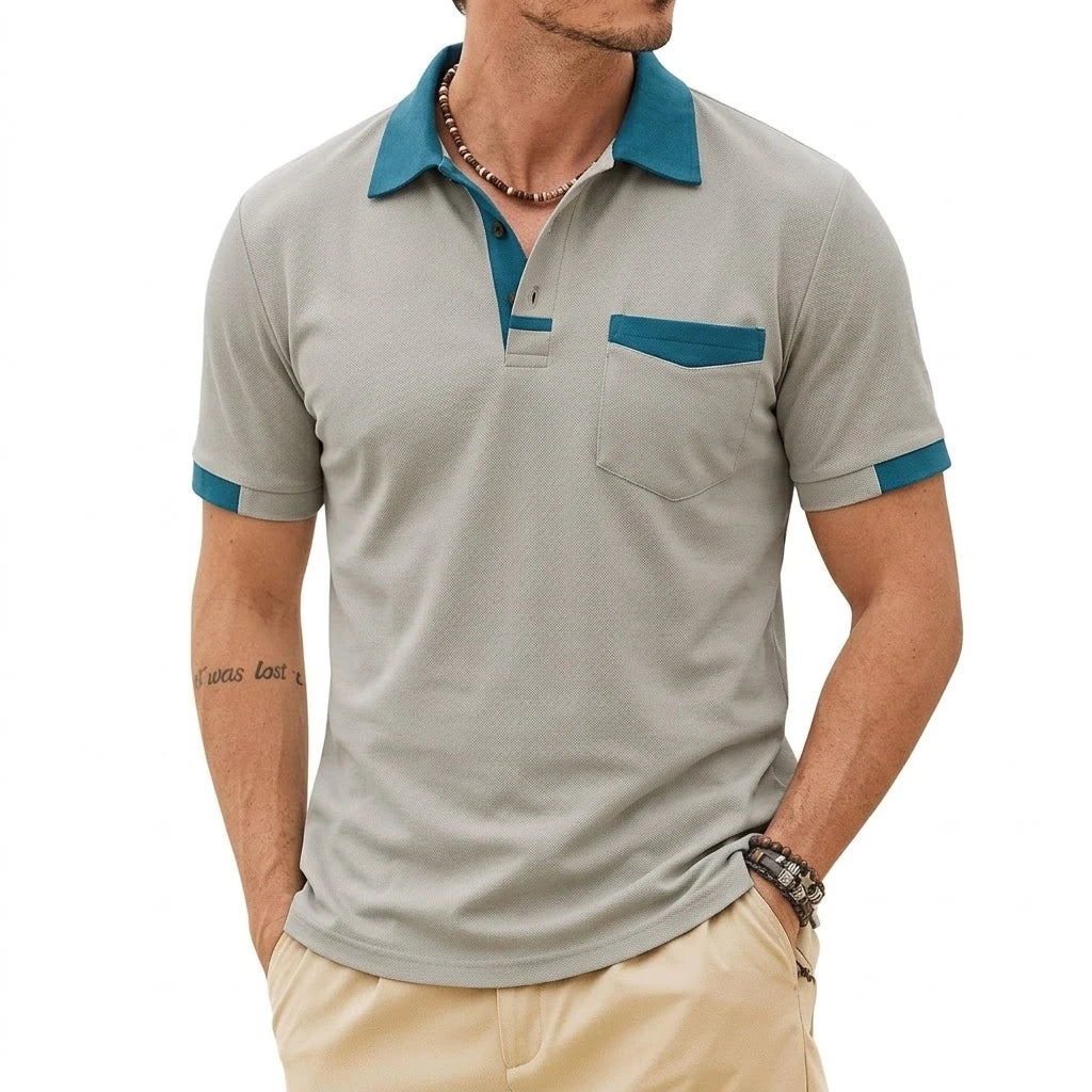 Marcel™ | Polo Homme Élégant à Finitions Contrastées