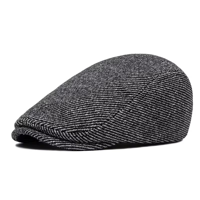 Casquette Plate en Tweed Épais Intemporel
