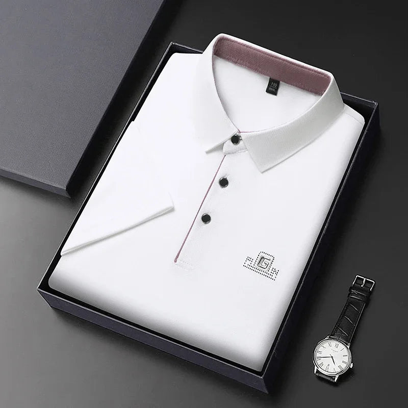 Laurent™ | Polo Élégant à Manches Courtes avec Badge