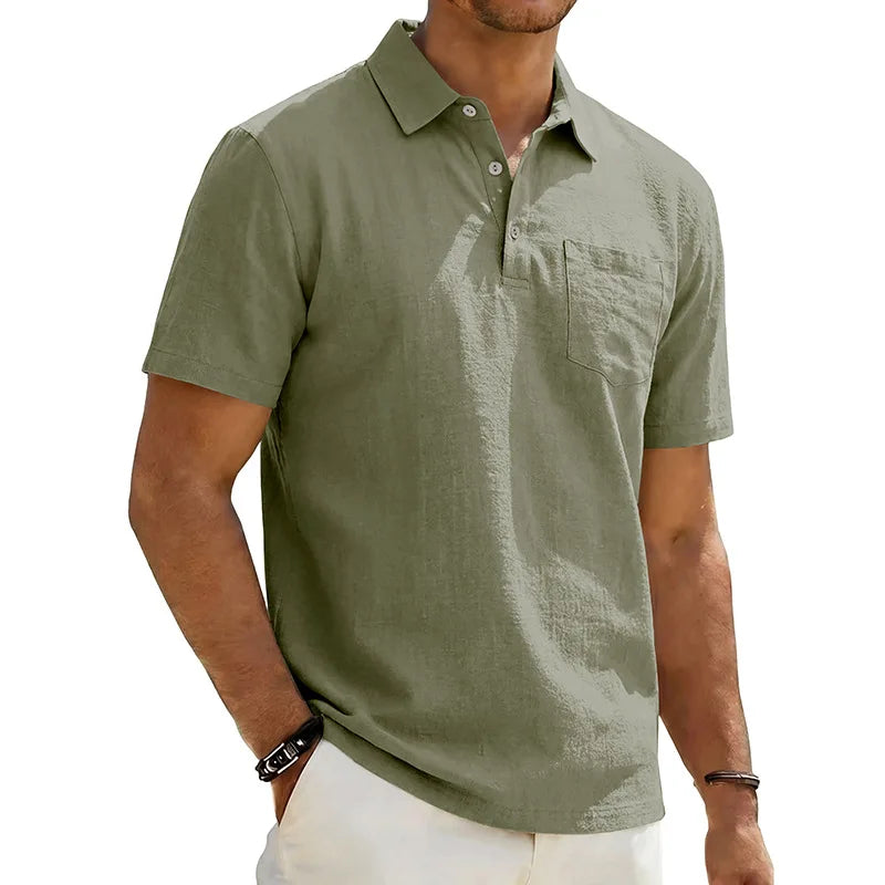 Jean et Marcel™ | Polo Homme en Lin à Manches Courtes