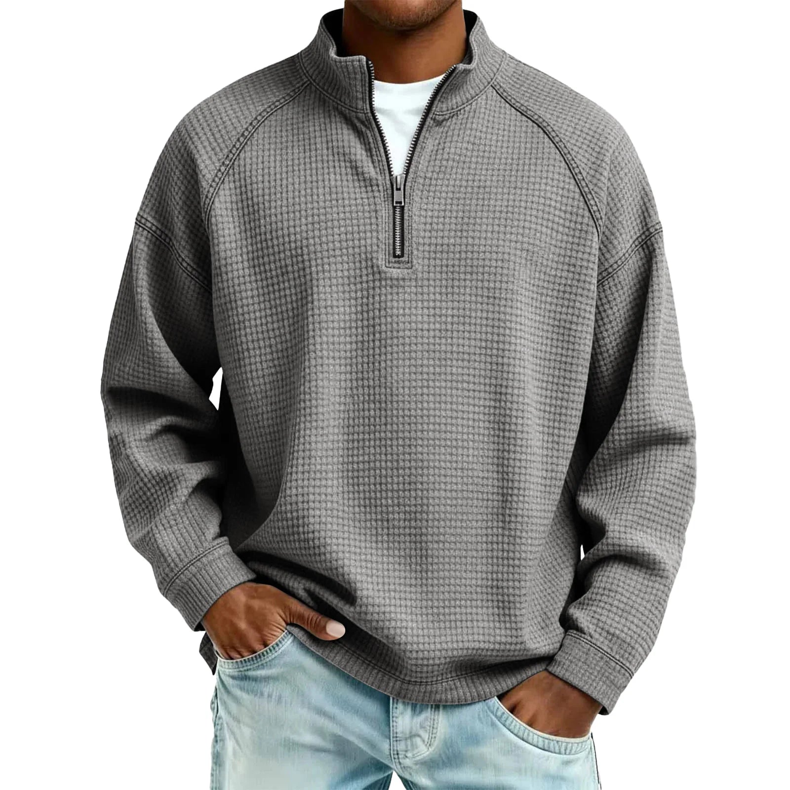 Fernand™ | Sweatshirt Homme Tricoté Gaufré avec Zip