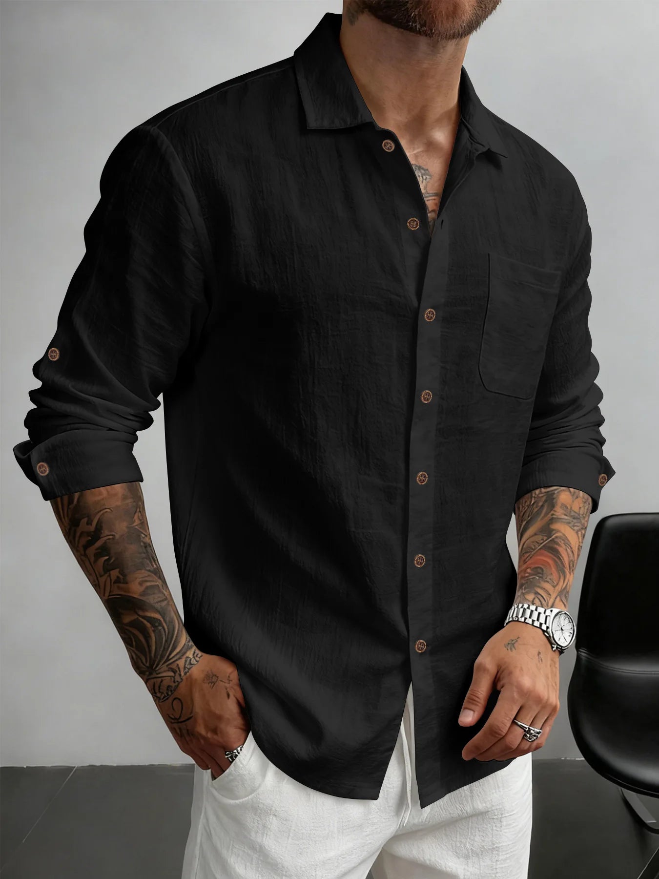Phillippe™ | Chemise Homme Décontractée en Tissu Respirant
