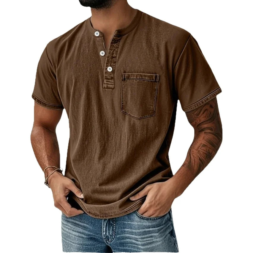 Jean™ | Chemise Vintage pour Homme avec Poche Poitrine