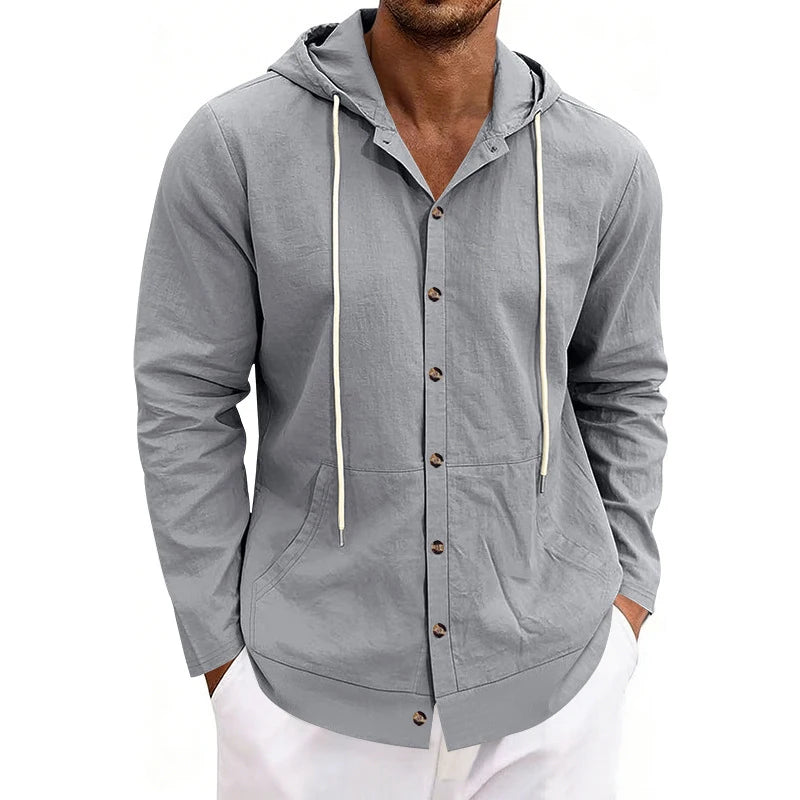 Jean et Marcel™ | Chemise Homme Légère à Capuche et Boutons