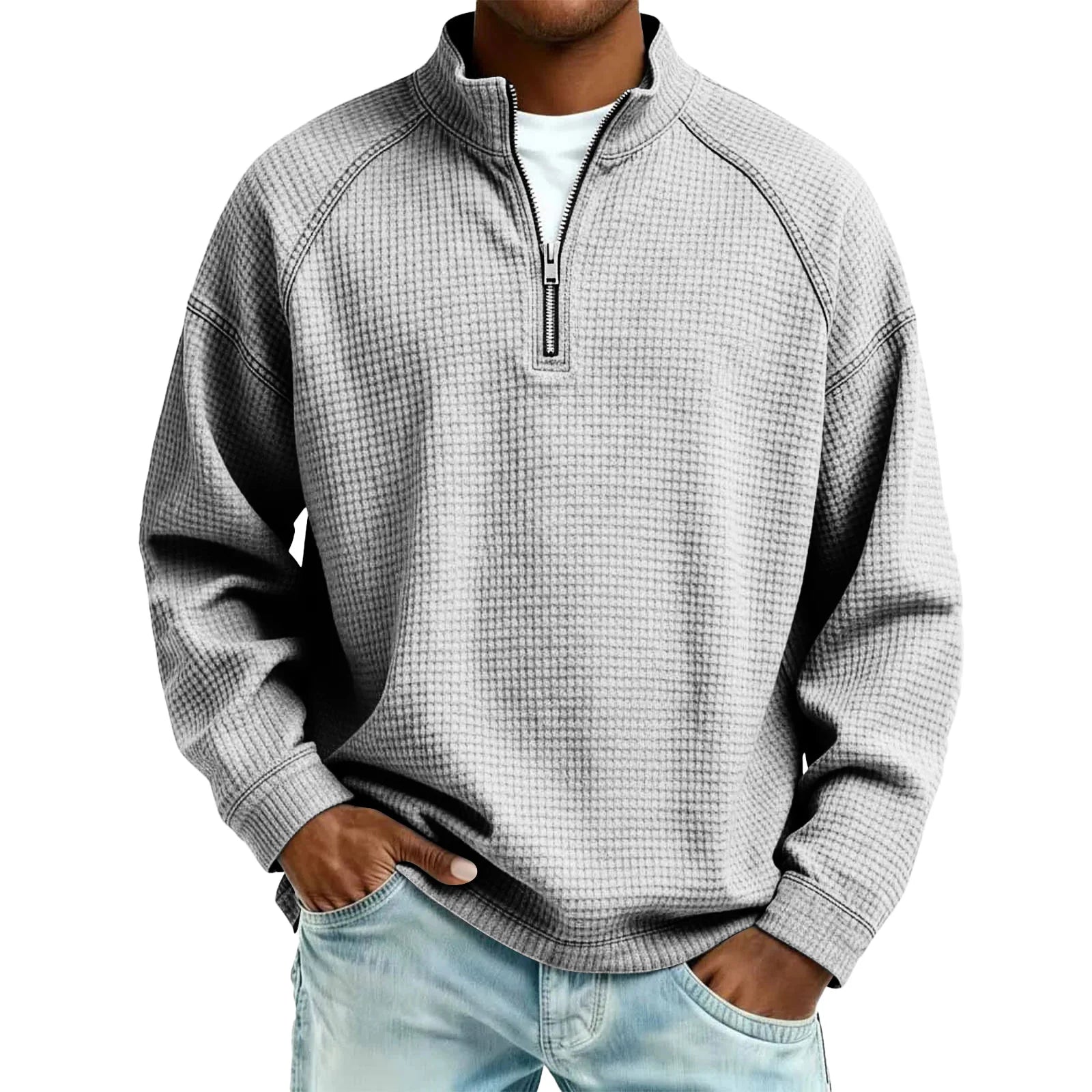 Fernand™ | Sweatshirt Homme Tricoté Gaufré avec Zip