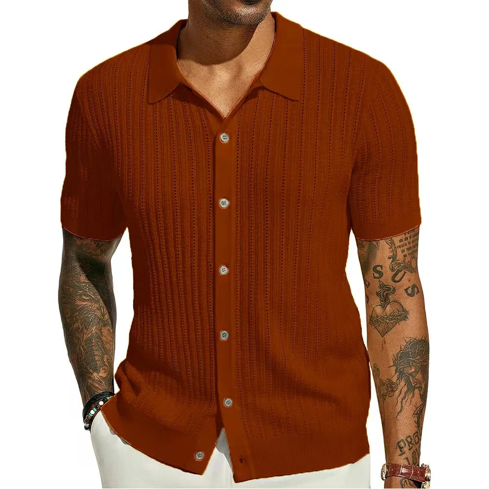 Jean et Marcel™ | Chemise d'été légère en maille avec boutons