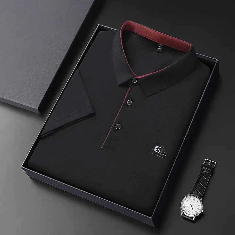 Laurent™ | Polo Élégant à Manches Courtes avec Badge