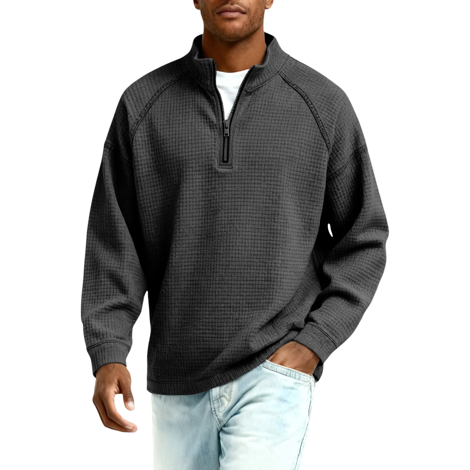 Fernand™ | Sweatshirt Homme Tricoté Gaufré avec Zip