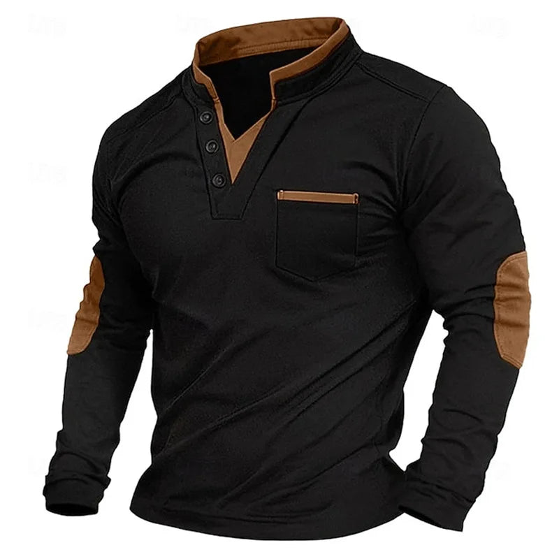Lucien™ | Chemise Col V — Élégance naturelle, confort absolu