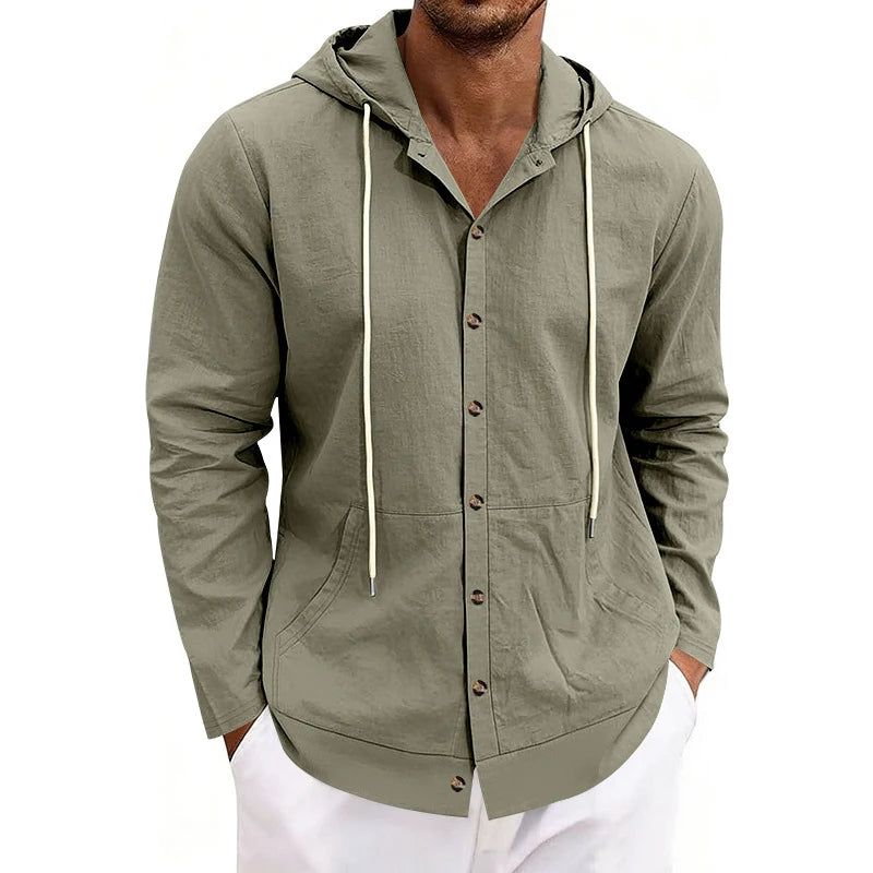 Jean et Marcel™ | Chemise Homme Légère à Capuche et Boutons