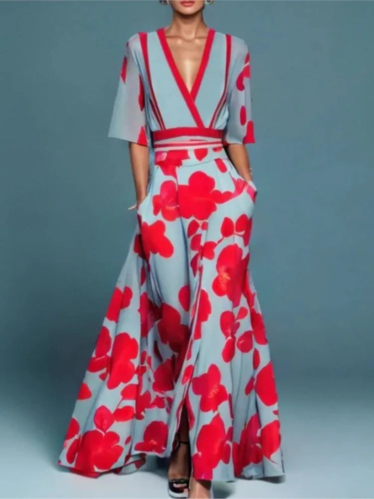 Amélie™ | Robe Élégante à Col V pour Femme