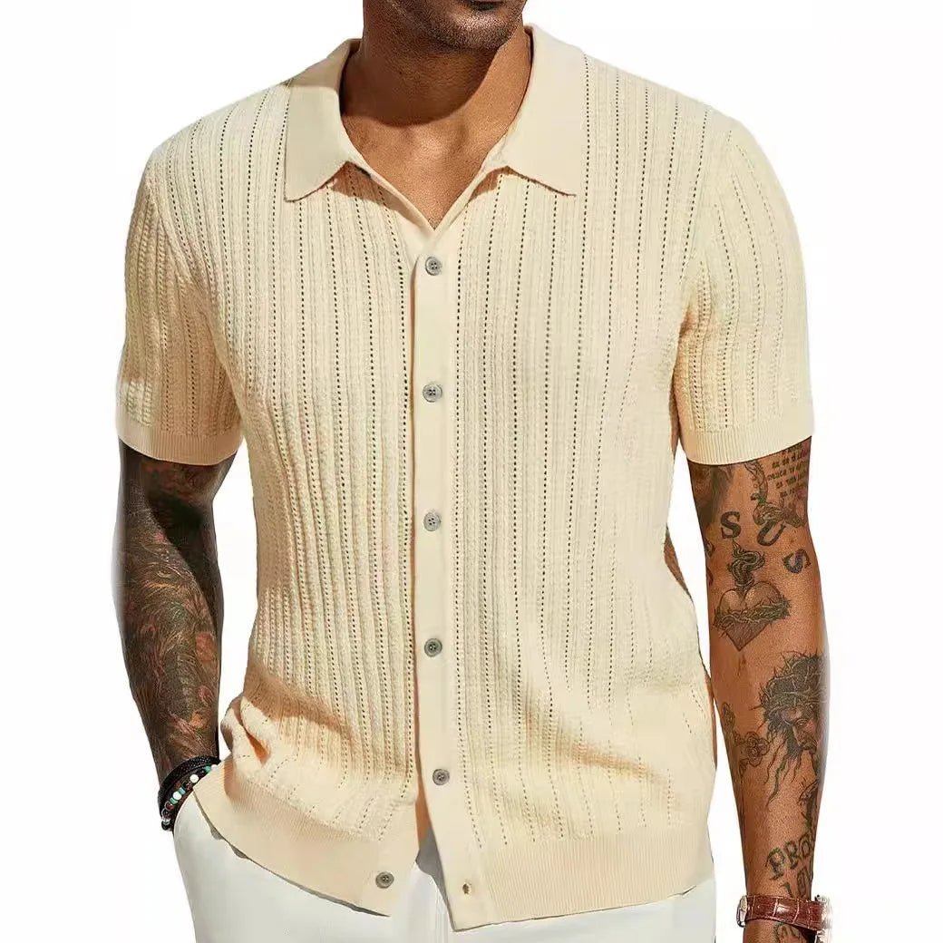 Jean et Marcel™ | Chemise d'été légère en maille avec boutons