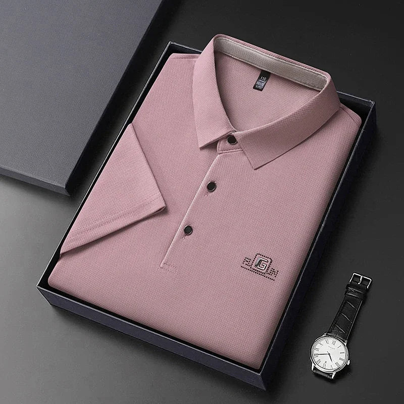 Laurent™ | Polo Élégant à Manches Courtes avec Badge
