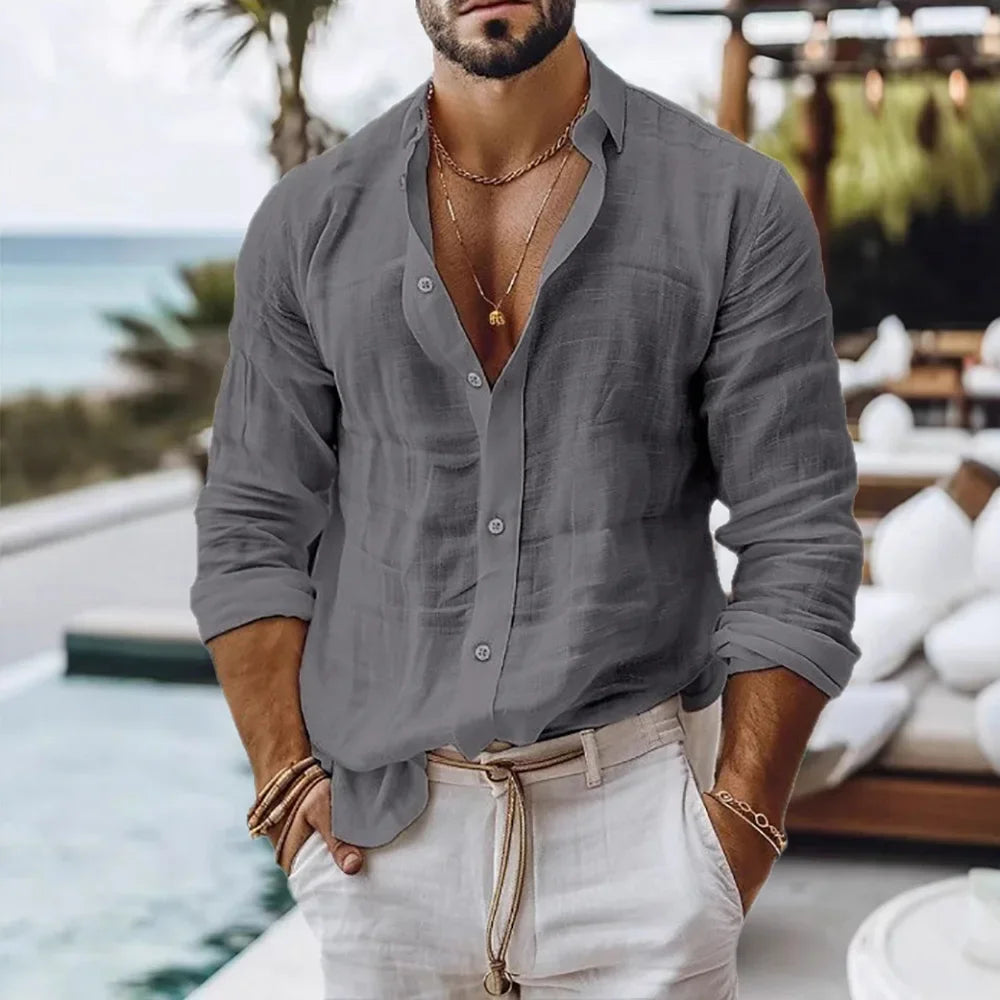 Marcel™ | Chemise Homme en Coton et Lin