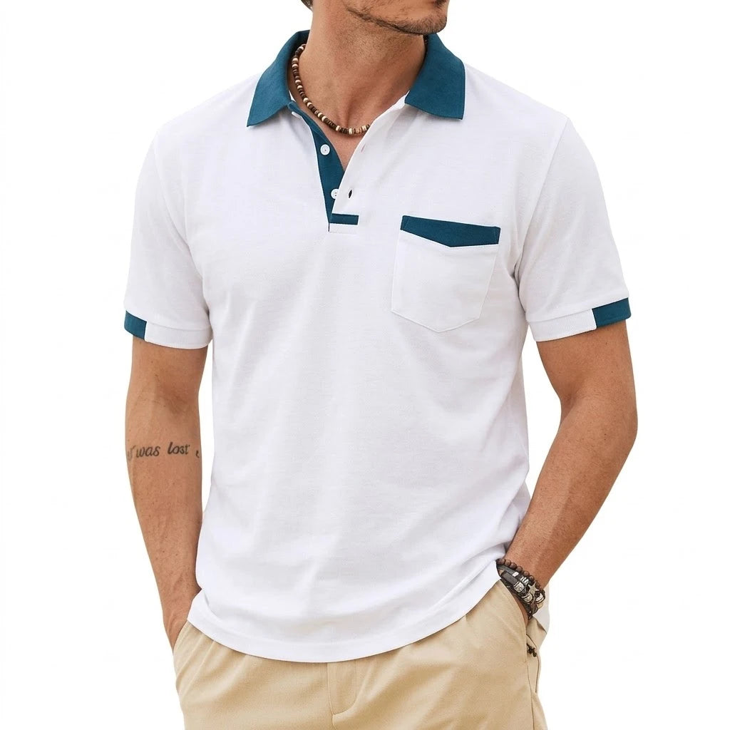 Marcel™ | Polo Homme Élégant à Finitions Contrastées