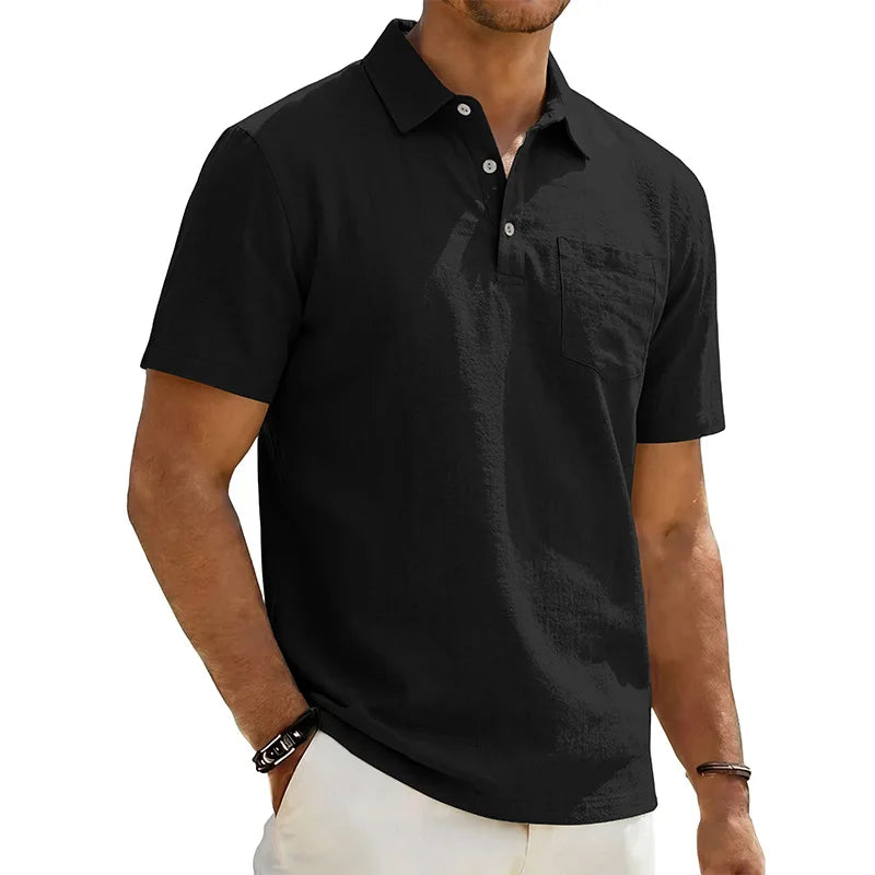 Jean et Marcel™ | Polo Homme en Lin à Manches Courtes
