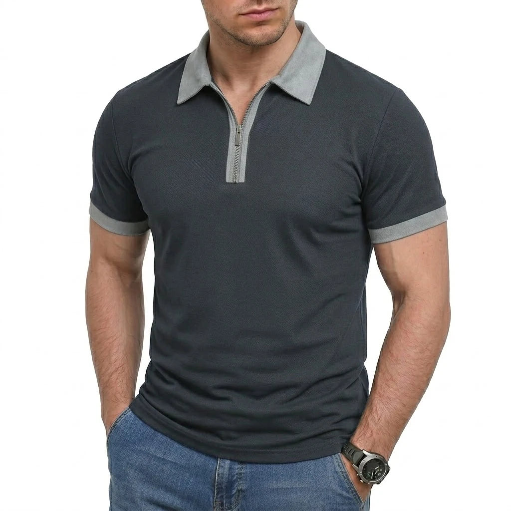 Jean et Marcel™ | Polo homme décontracté avec fermeture éclair