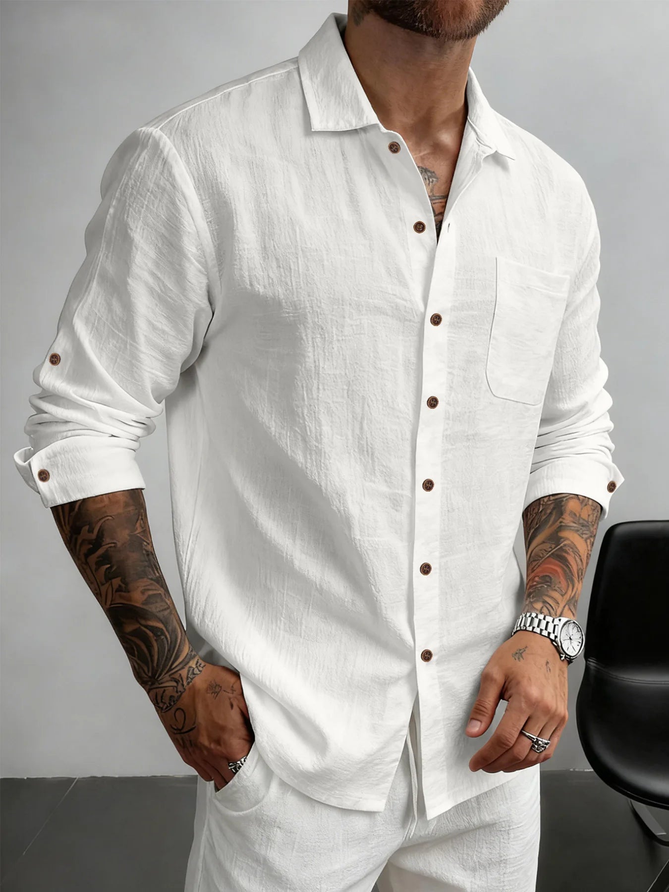 Phillippe™ | Chemise Homme Décontractée en Tissu Respirant