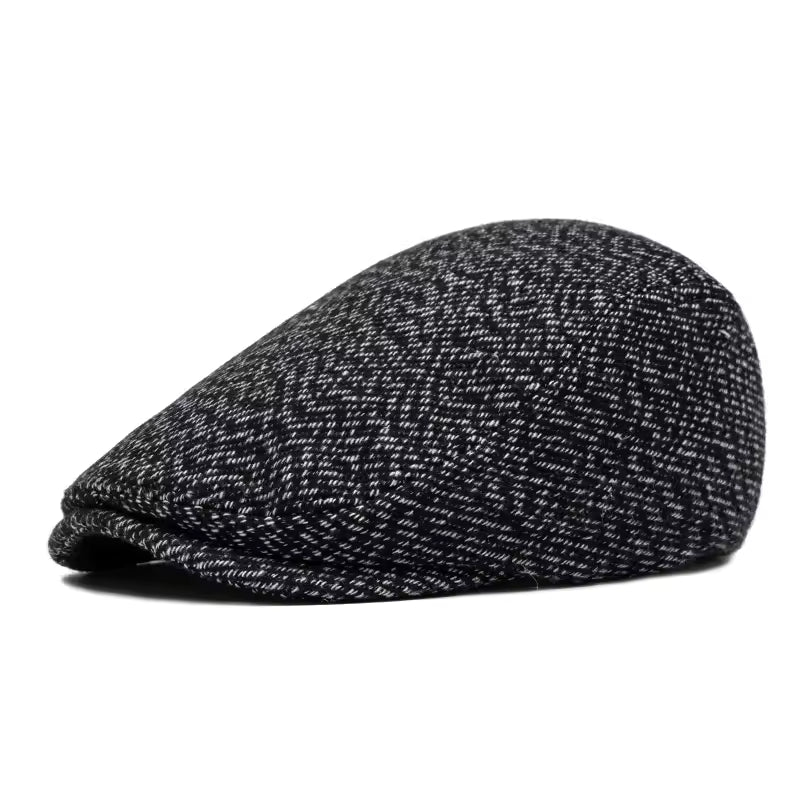 Casquette Plate en Tweed Épais Intemporel