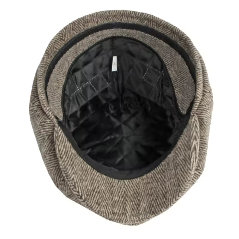 Casquette d’Hiver à Oreillettes en Laine Chevron
