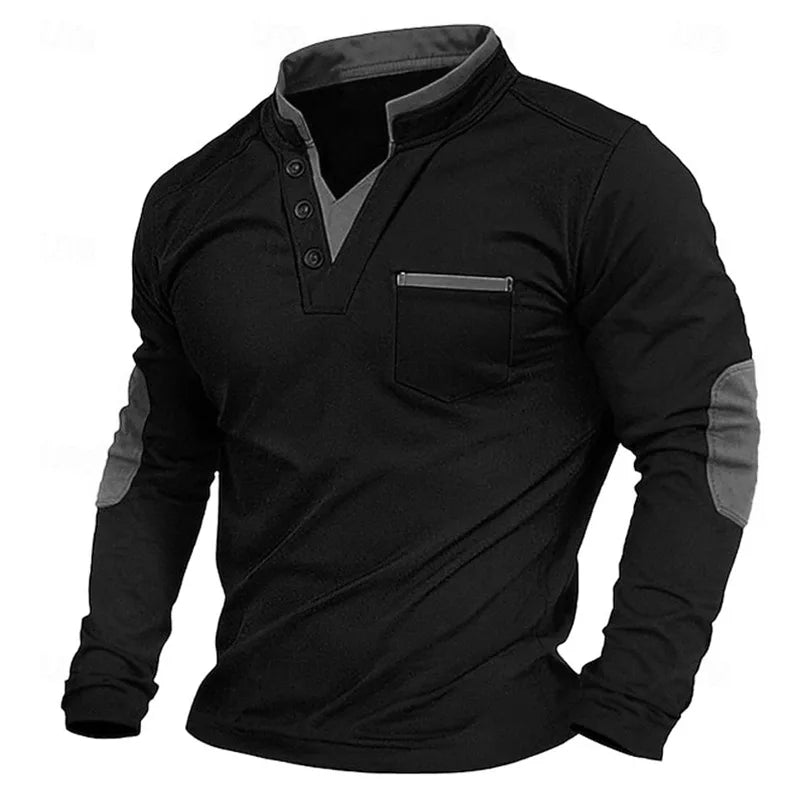 Lucien™ | Chemise Col V — Élégance naturelle, confort absolu