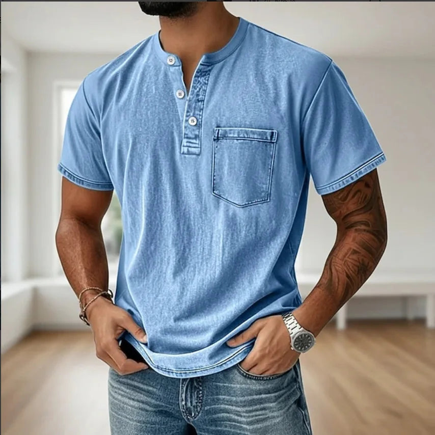 Jean™ | Chemise Vintage pour Homme avec Poche Poitrine