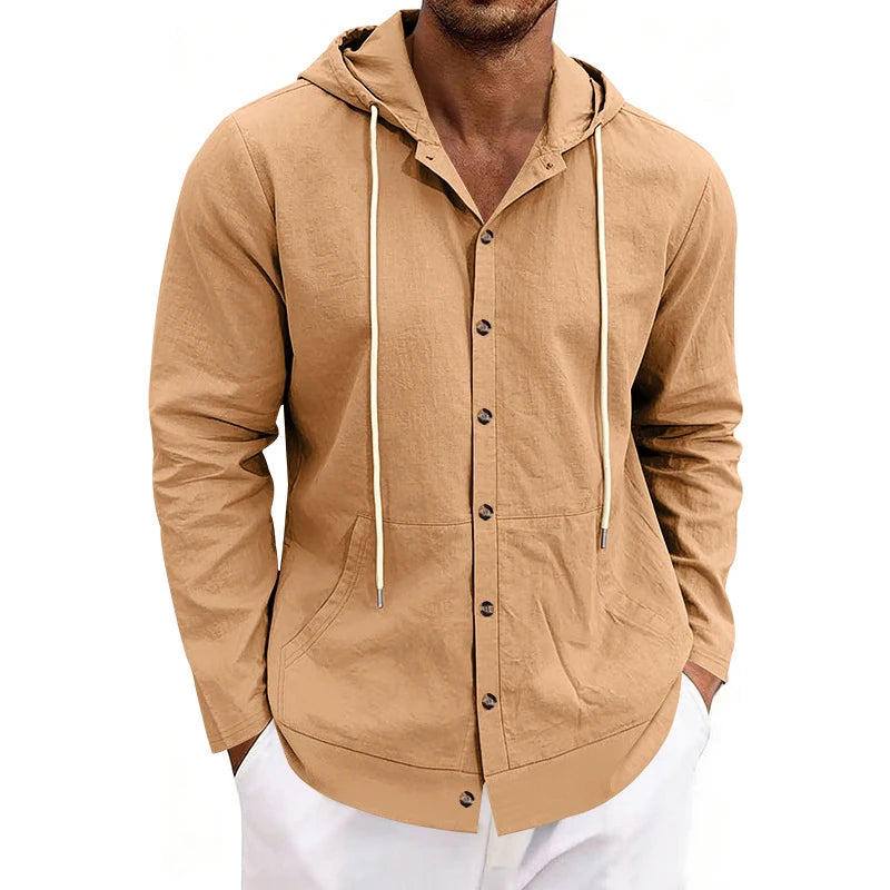 Jean et Marcel™ | Chemise Homme Légère à Capuche et Boutons