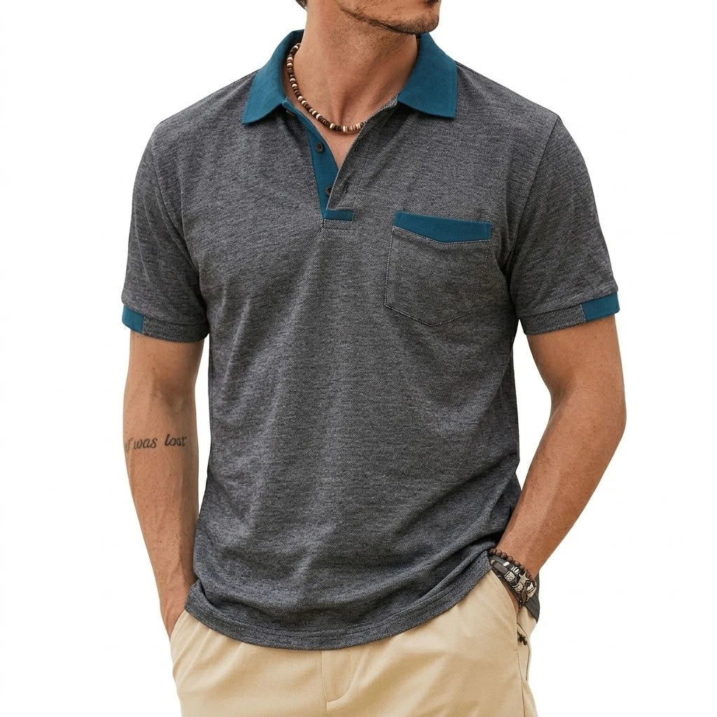 Marcel™ | Polo Homme Élégant à Finitions Contrastées