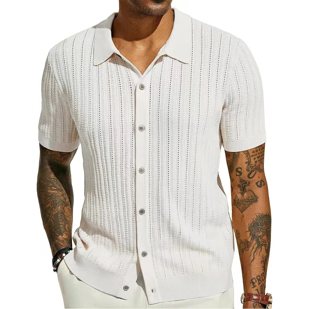 Jean et Marcel™ | Chemise d'été légère en maille avec boutons