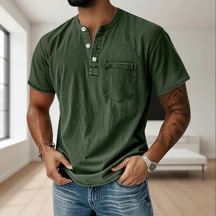Jean™ | Chemise Vintage pour Homme avec Poche Poitrine
