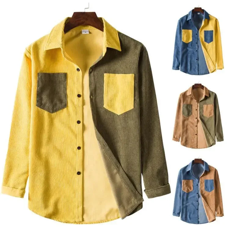 Laurent™ | Chemise Patchwork Vintage en Velours pour Homme