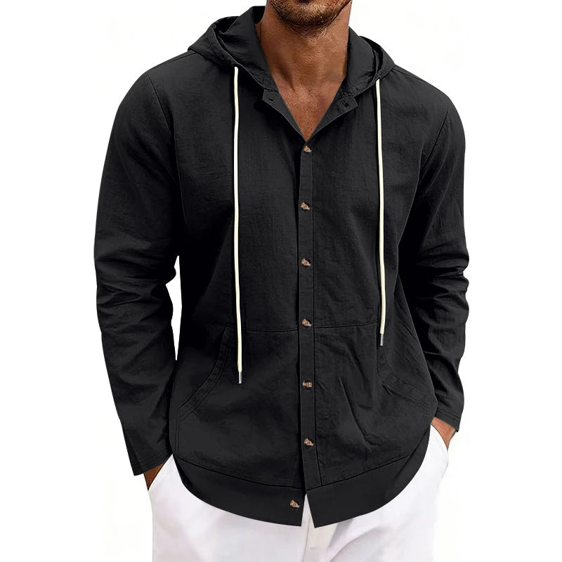 Jean et Marcel™ | Chemise Homme Légère à Capuche et Boutons