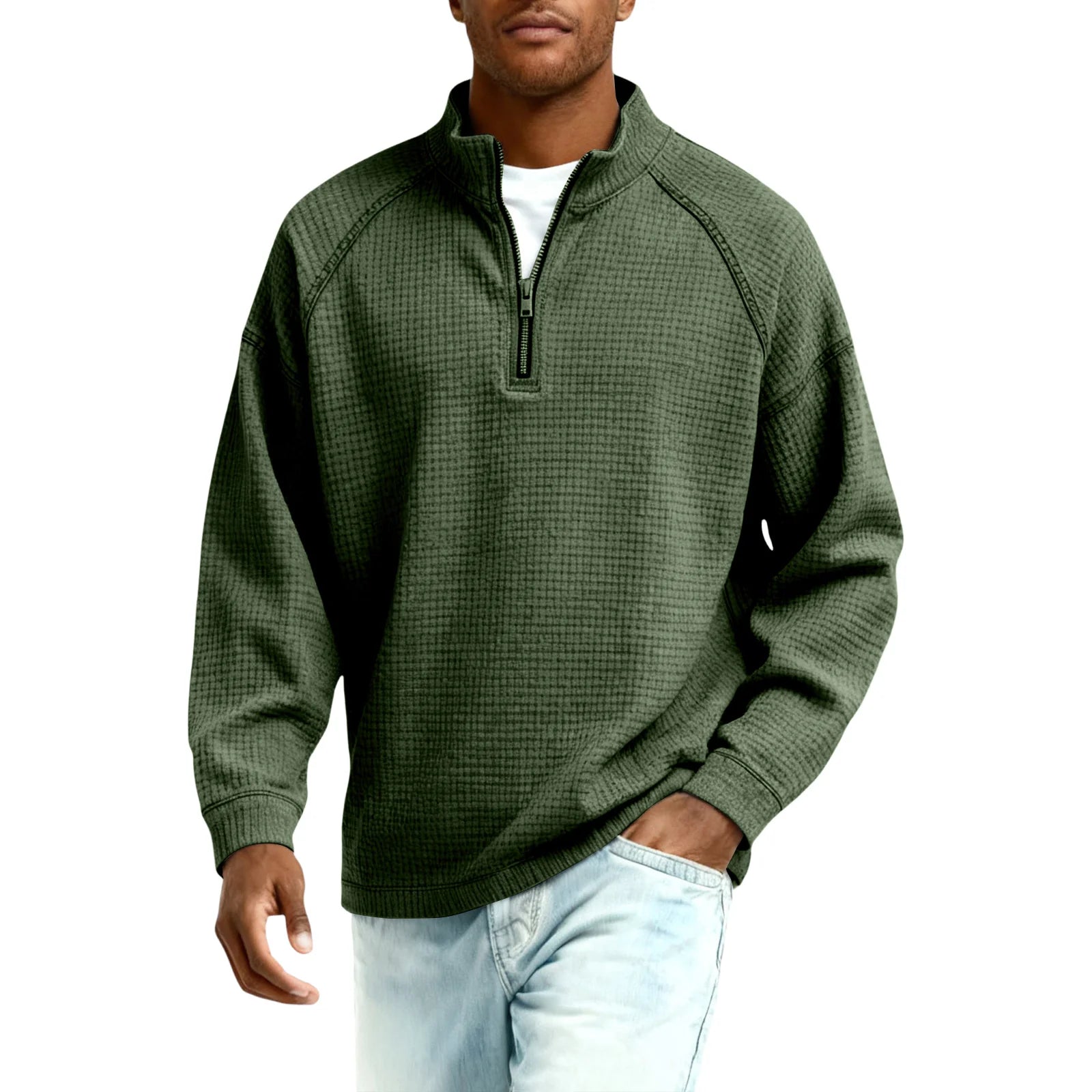 Fernand™ | Sweatshirt Homme Tricoté Gaufré avec Zip