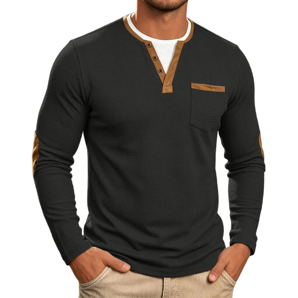 Jean™ | Chemise Classique Gaufrée à Manches Longues
