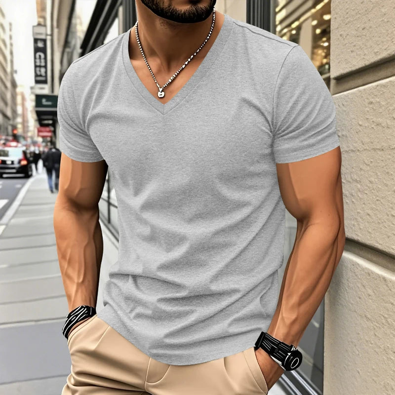 Jean™ | T-Shirt d'Été Moderne à Col V pour Homme