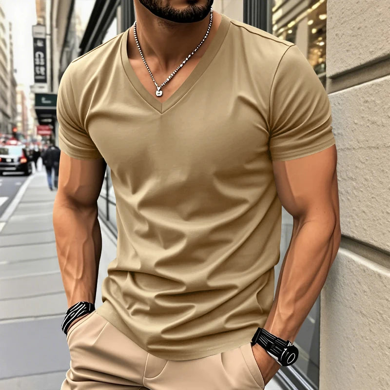 Jean™ | T-Shirt d'Été Moderne à Col V pour Homme