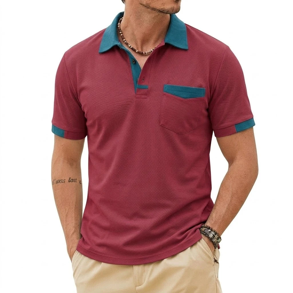 Marcel™ | Polo Homme Élégant à Finitions Contrastées