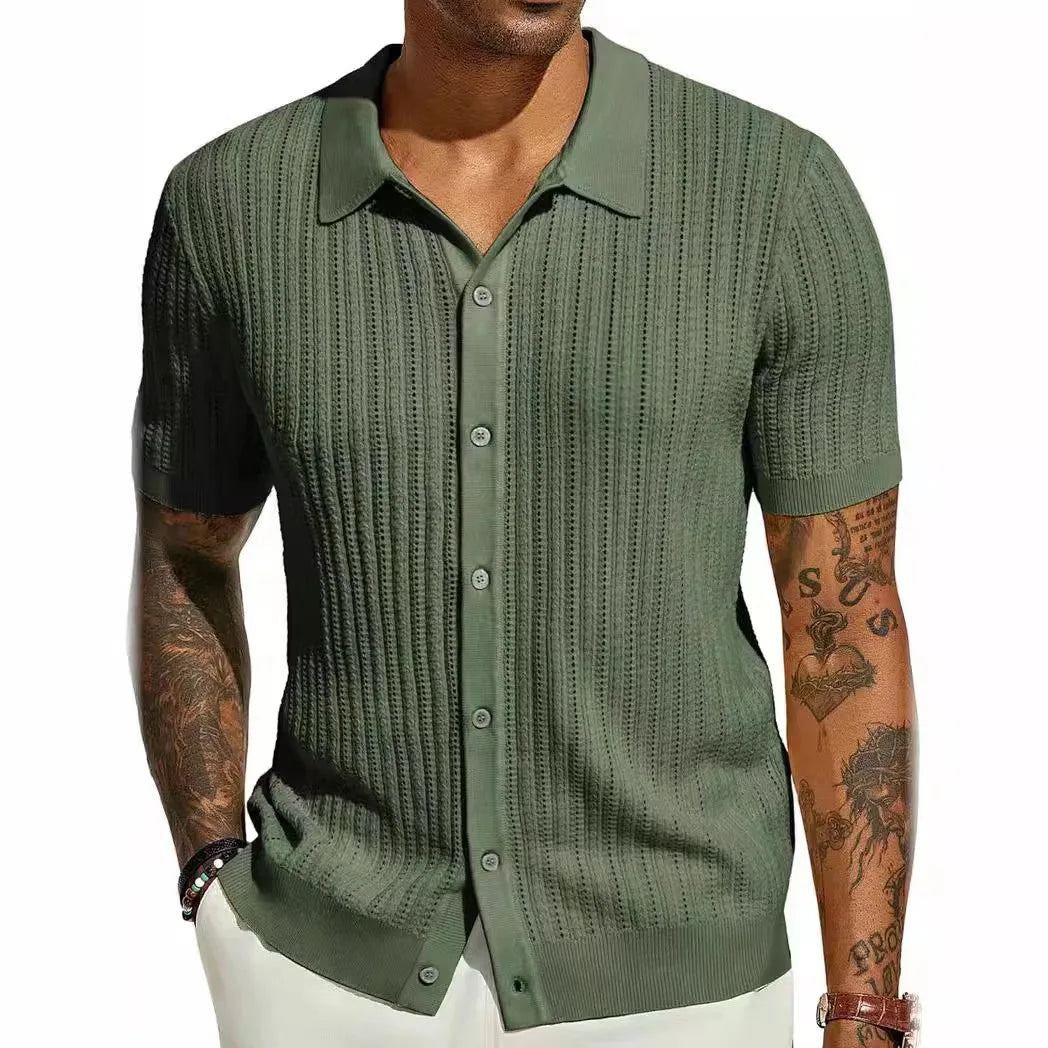 Jean et Marcel™ | Chemise d'été légère en maille avec boutons