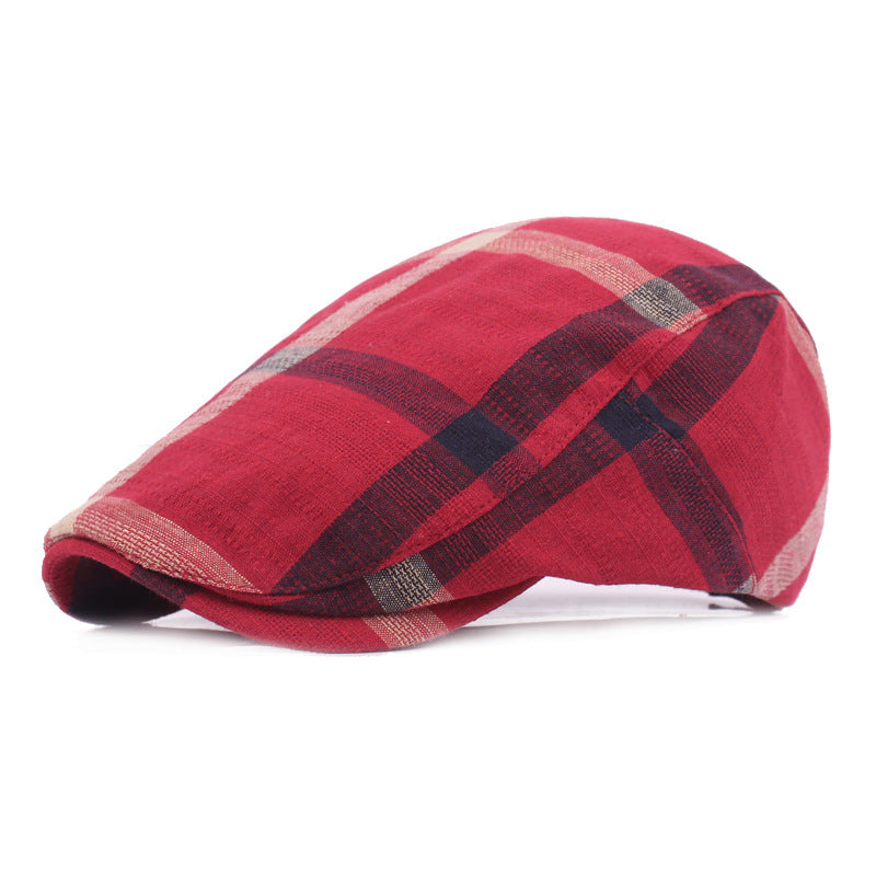 Casquette Plate à Carreaux Classique