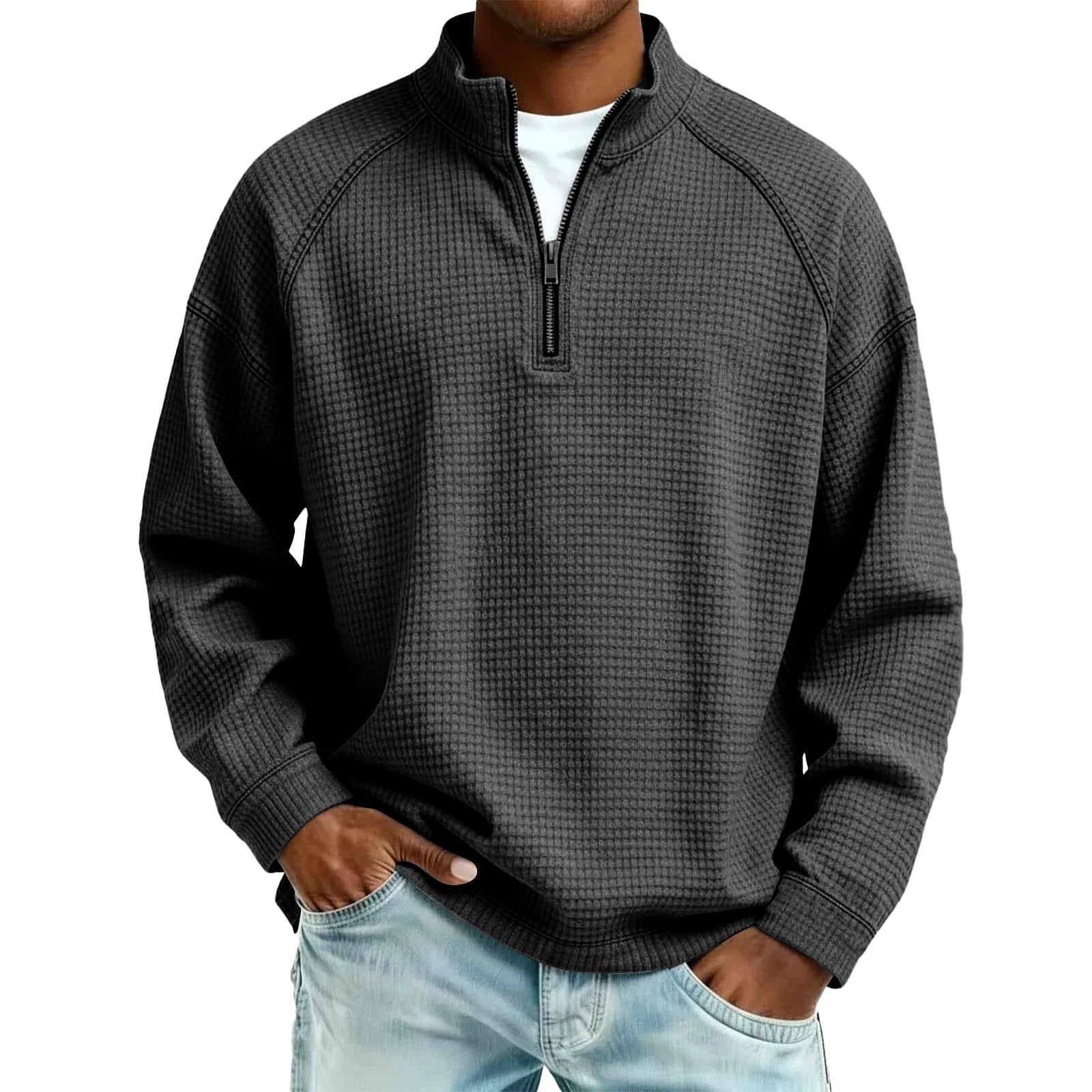 Fernand™ | Sweatshirt Homme Tricoté Gaufré avec Zip