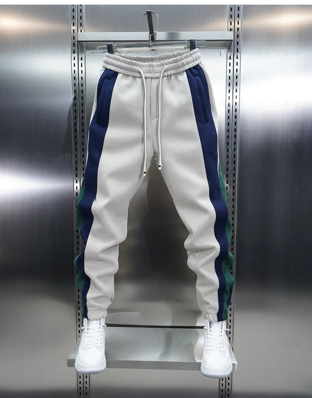 René™ | Pantalon Tendance à Rayures Contrastées