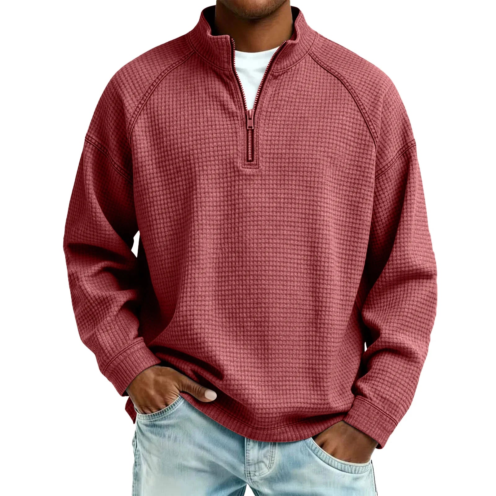 Fernand™ | Sweatshirt Homme Tricoté Gaufré avec Zip