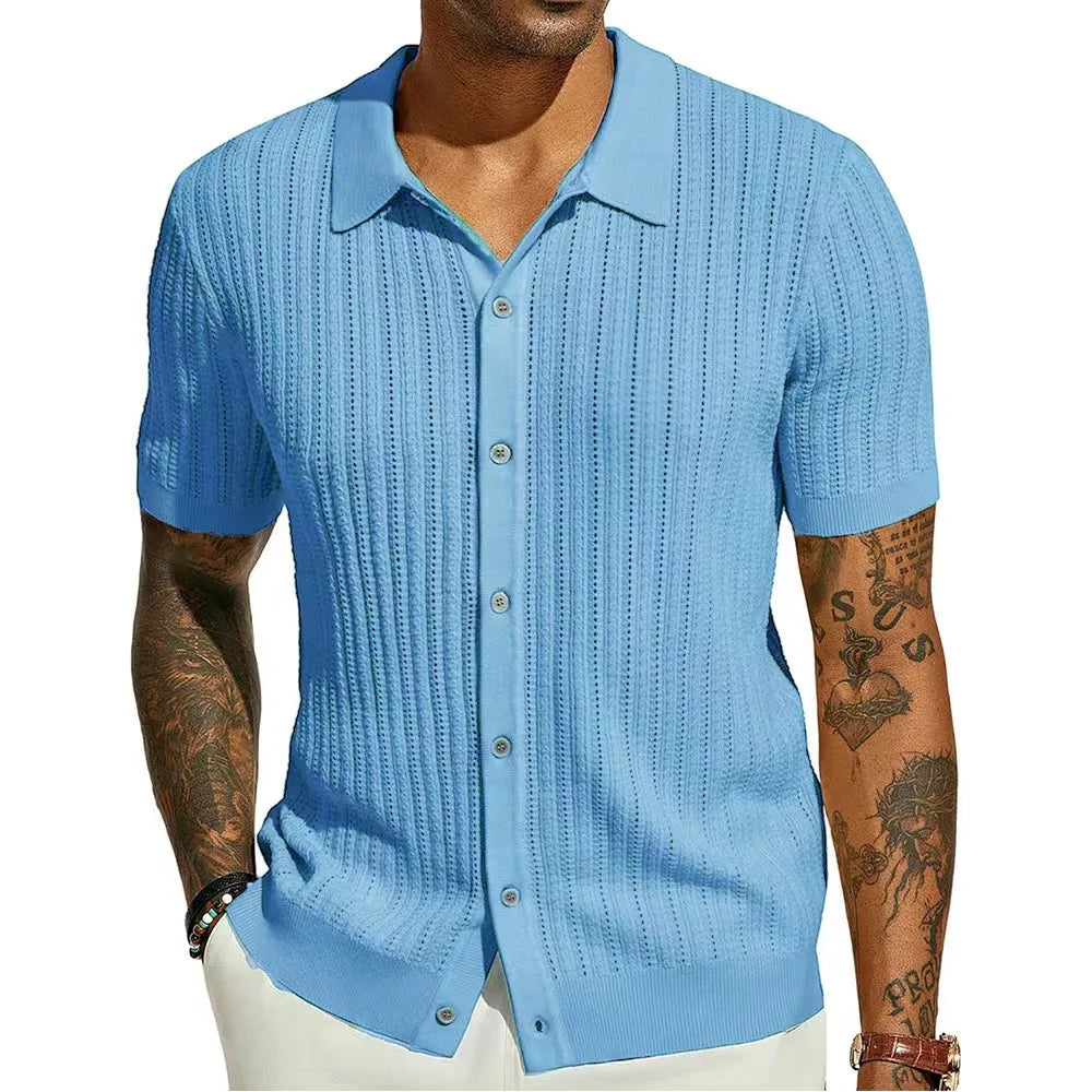 Jean et Marcel™ | Chemise d'été légère en maille avec boutons