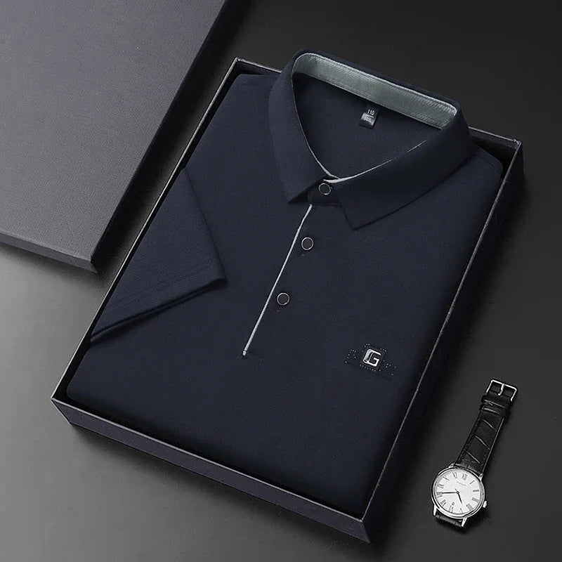 Laurent™ | Polo Élégant à Manches Courtes avec Badge
