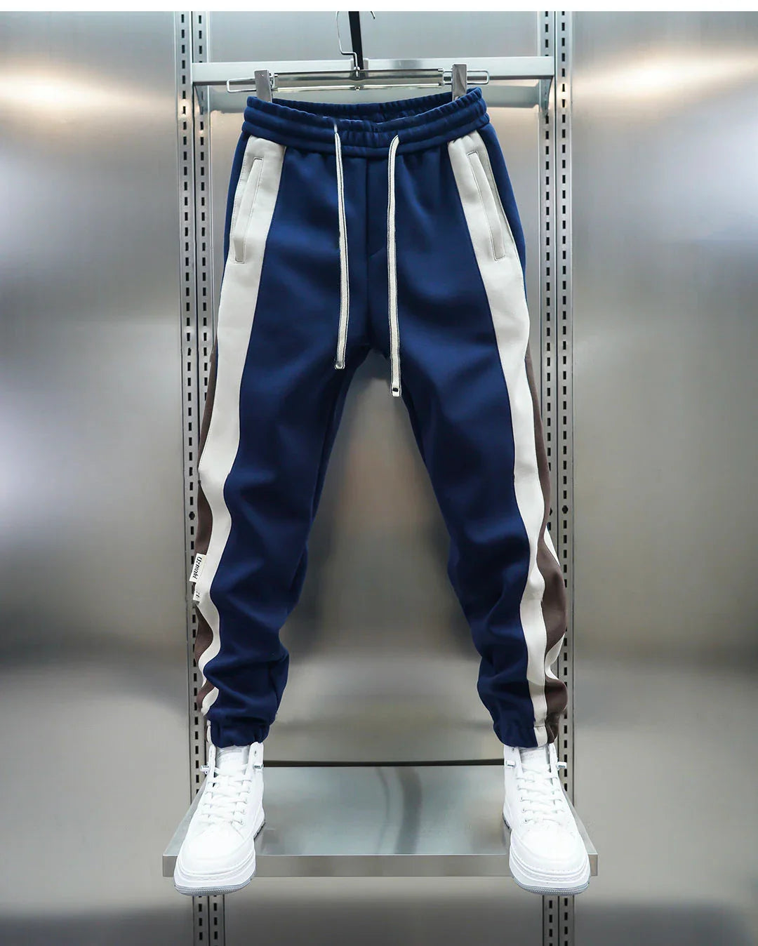 René™ | Pantalon Tendance à Rayures Contrastées