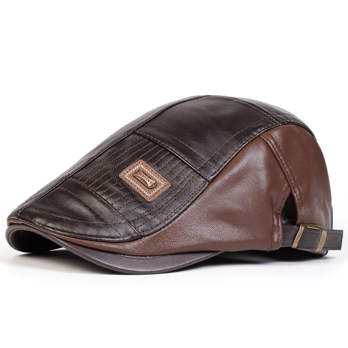 Casquette en cuir matelassé