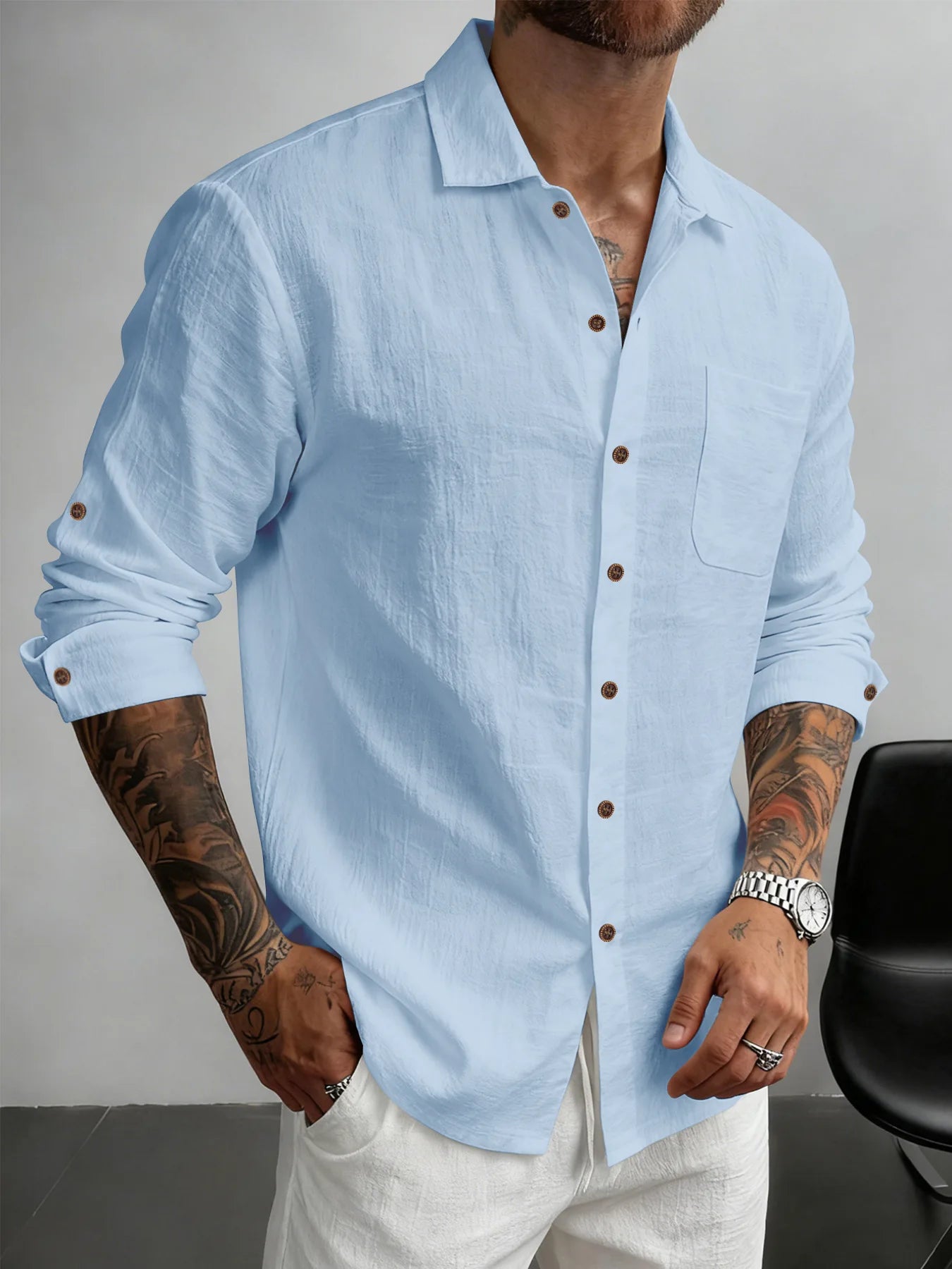 Phillippe™ | Chemise Homme Décontractée en Tissu Respirant