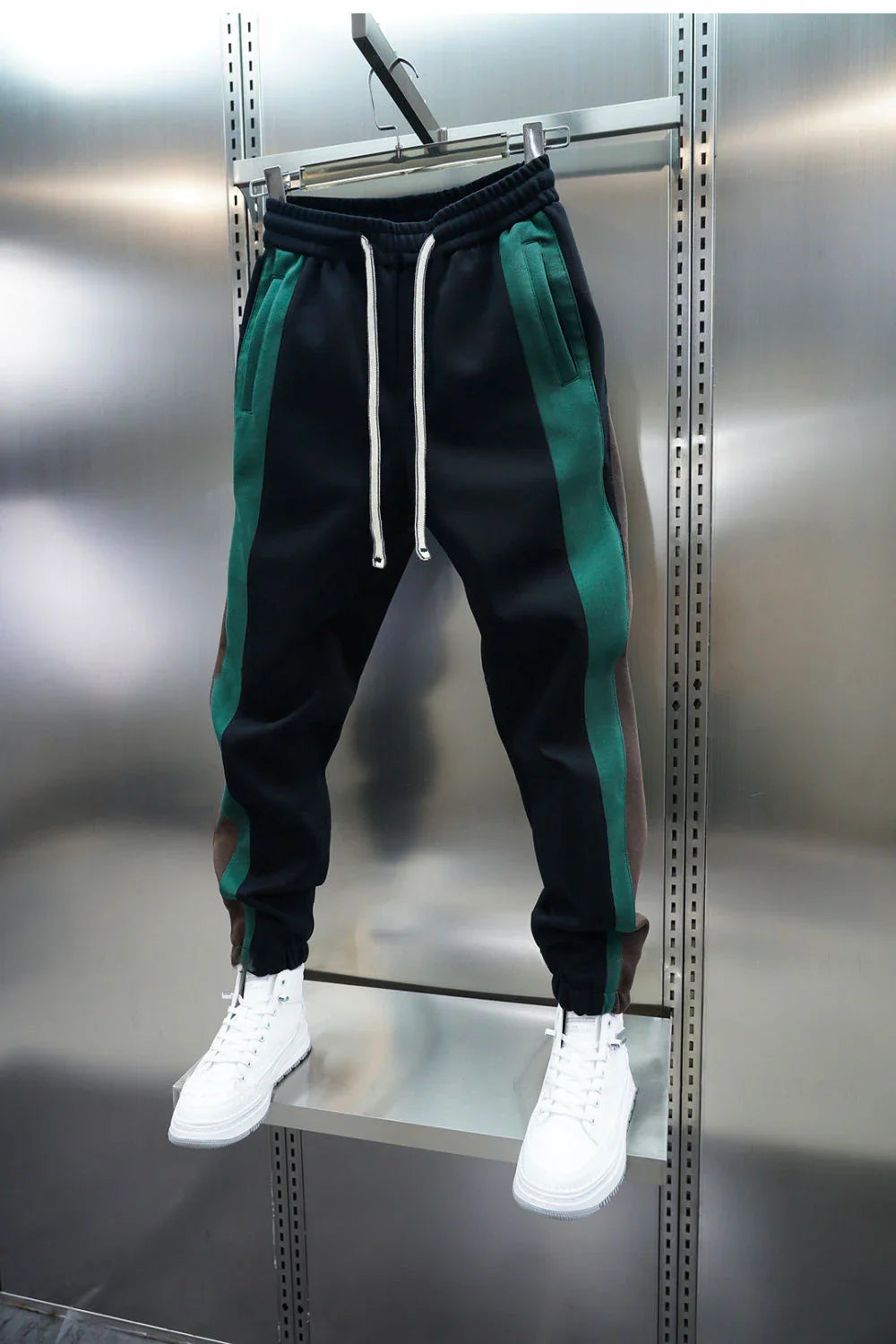 René™ | Pantalon Tendance à Rayures Contrastées
